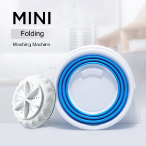 Reiko Portable Mini Turbo Washing Machine,Portable Washing Machine with Foldable Tub Compact Ultrasonic Turbine Washer Lightweight Travel Laundry Washer USB Powered Camping Dorms RV Business Trip In Blue