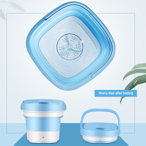Reiko Semi-automatic Folding Mini Portable Washing Machine, Portable Mini Turbo In Blue - Image 2