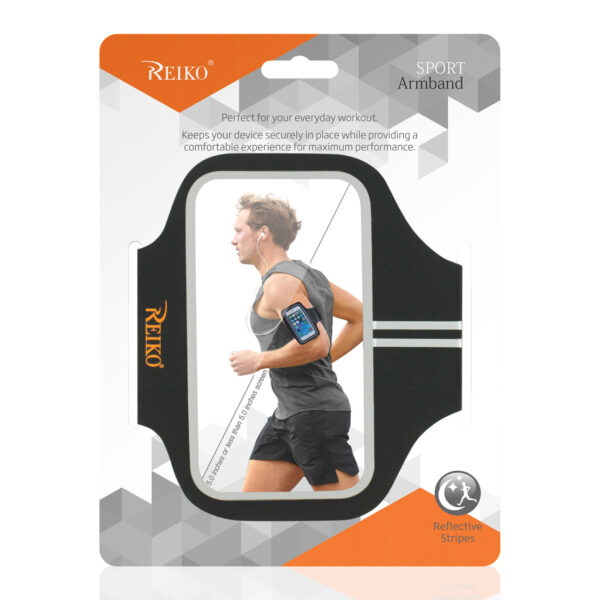 REIKO RUNNING SPORTS ARMBAND FOR IPHONE 7/ 6/ 6S OR 5 INCHES DEVICE IN BLACK (5x5 INCHES) - Image 4