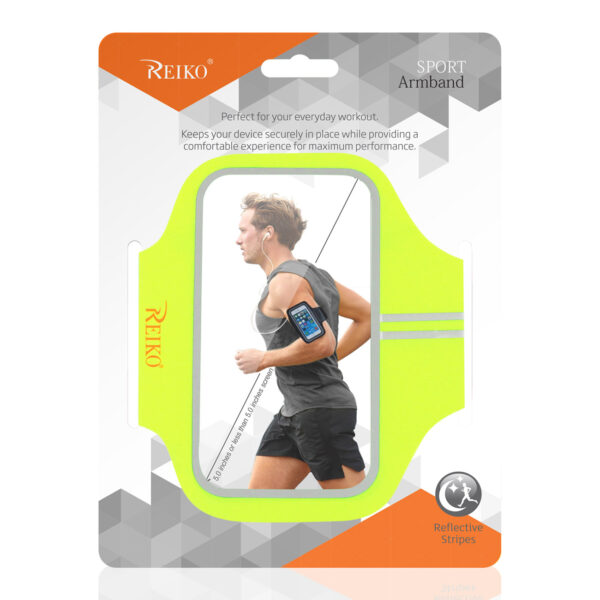 REIKO RUNNING SPORTS ARMBAND FOR IPHONE 7/ 6/ 6S OR 5 INCHES DEVICE IN GREEN (5x5 INCHES) - Image 4