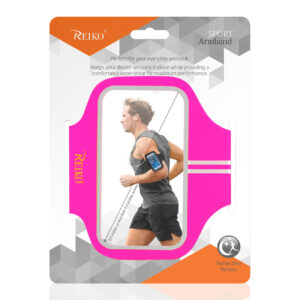REIKO RUNNING SPORTS ARMBAND FOR IPHONE 7/ 6/ 6S OR 5 INCHES DEVICE IN PINK (5x5 INCHES) - Image 4