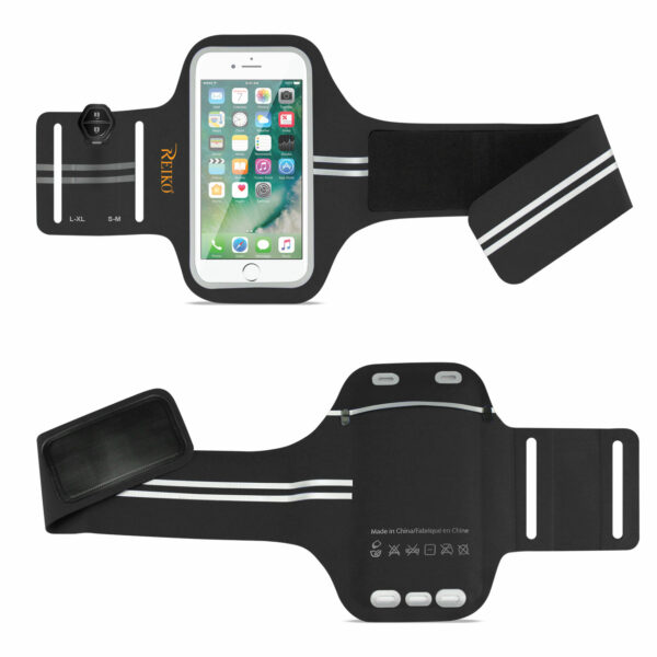 REIKO RUNNING SPORTS ARMBAND FOR IPHONE 7 PLUS/ 6S PLUS OR 5.5 INCHES DEVICE IN BLACK (5.5x5.5 INCHES) - Image 2