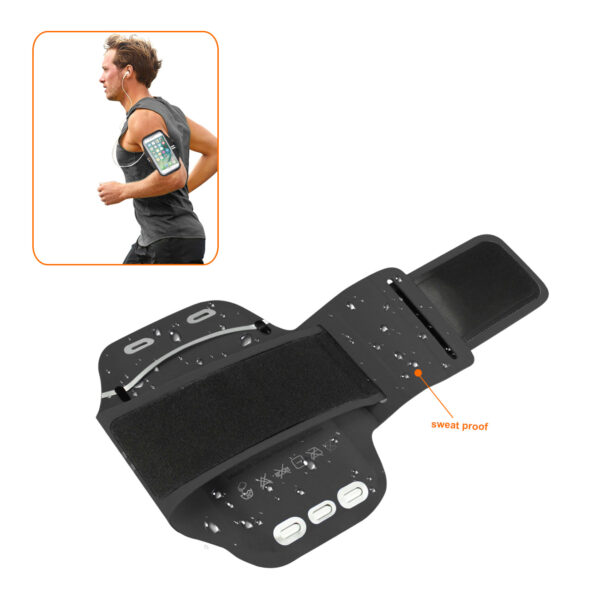 REIKO RUNNING SPORTS ARMBAND FOR IPHONE 7 PLUS/ 6S PLUS OR 5.5 INCHES DEVICE IN BLACK (5.5x5.5 INCHES) - Image 3