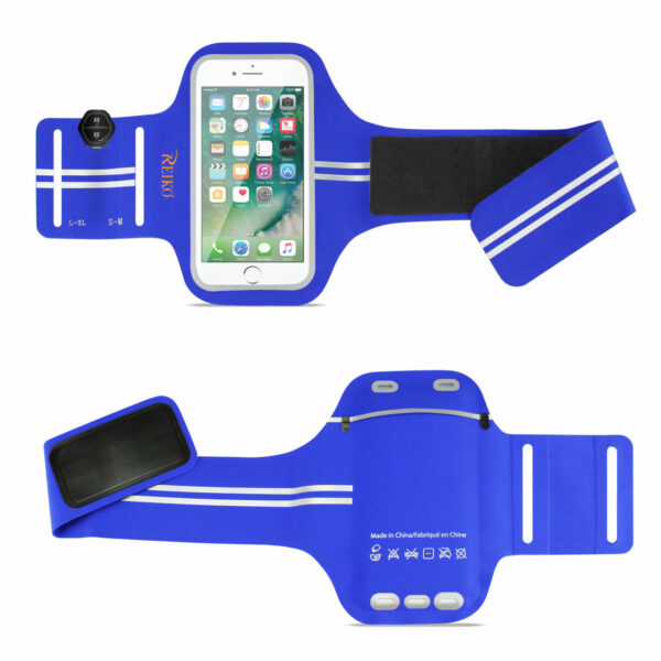 REIKO RUNNING SPORTS ARMBAND FOR IPHONE 7 PLUS/ 6S PLUS OR 5.5 INCHES DEVICE IN BLUE (5.5x5.5 INCHES) - Image 2