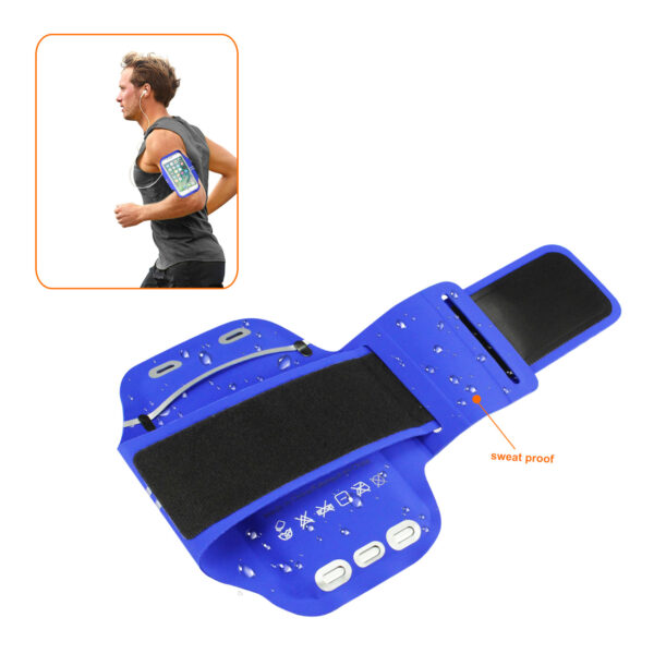 REIKO RUNNING SPORTS ARMBAND FOR IPHONE 7 PLUS/ 6S PLUS OR 5.5 INCHES DEVICE IN BLUE (5.5x5.5 INCHES) - Image 3