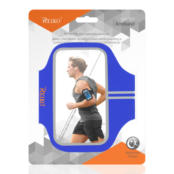 REIKO RUNNING SPORTS ARMBAND FOR IPHONE 7 PLUS/ 6S PLUS OR 5.5 INCHES DEVICE IN BLUE (5.5x5.5 INCHES) - Image 4