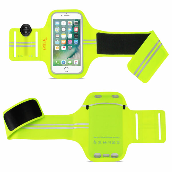REIKO RUNNING SPORTS ARMBAND FOR IPHONE 7 PLUS/ 6S PLUS OR 5.5 INCHES DEVICE IN GREEN (5.5x5.5 INCHES) - Image 2