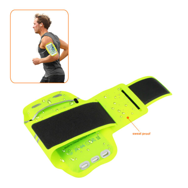 REIKO RUNNING SPORTS ARMBAND FOR IPHONE 7 PLUS/ 6S PLUS OR 5.5 INCHES DEVICE IN GREEN (5.5x5.5 INCHES) - Image 3