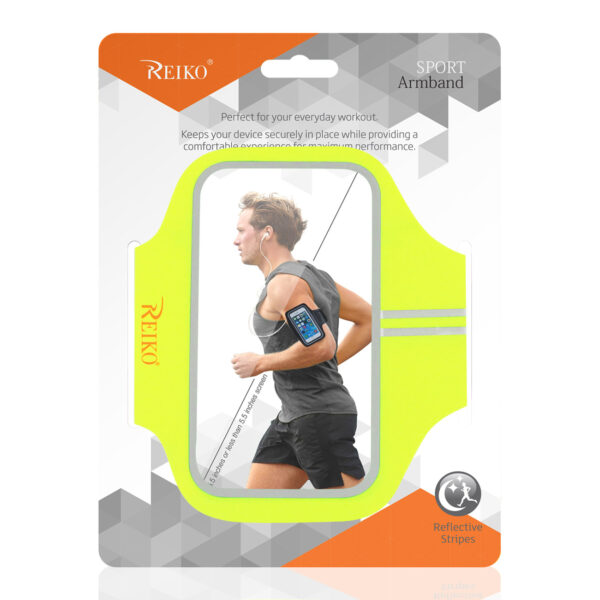 REIKO RUNNING SPORTS ARMBAND FOR IPHONE 7 PLUS/ 6S PLUS OR 5.5 INCHES DEVICE IN GREEN (5.5x5.5 INCHES) - Image 4