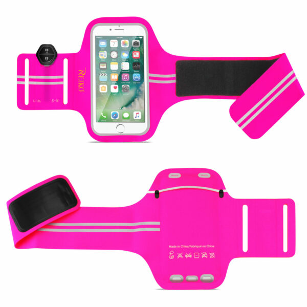 REIKO RUNNING SPORTS ARMBAND FOR IPHONE 7 PLUS/ 6S PLUS OR 5.5 INCHES DEVICE IN PINK (5.5x5.5 INCHES) - Image 2