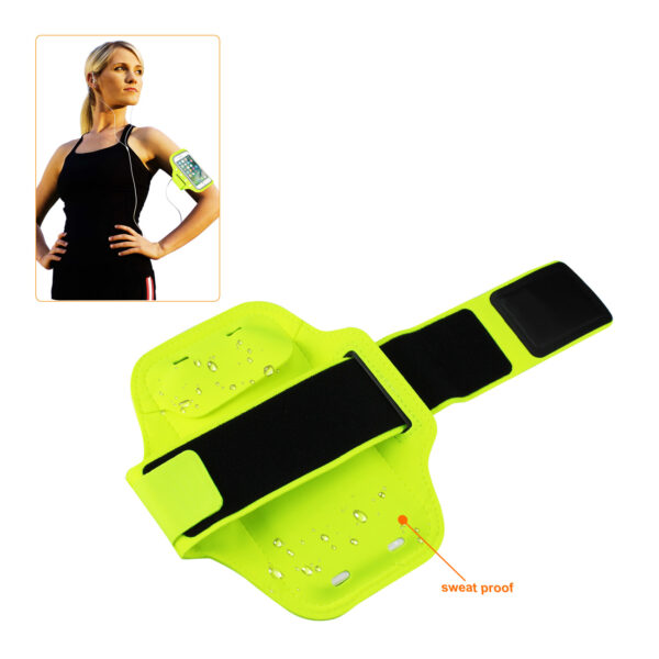 REIKO RUNNING SPORTS ARMBAND FOR IPHONE 7 PLUS/ 6S PLUS OR 5.5 INCHES DEVICE WITH LED IN GREEN (5.5x5.5 INCHES) - Image 3