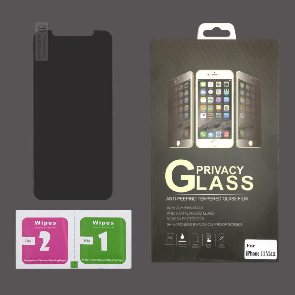 Reiko Apple iPhone 11 Pro Max Privacy Screen Protector In Black - Image 3