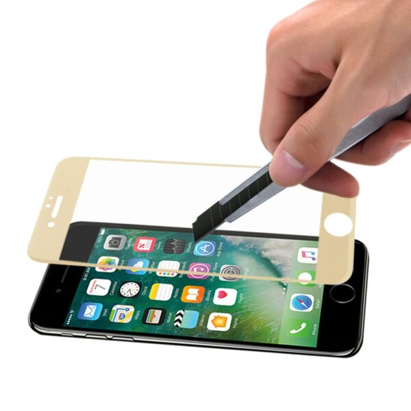 REIKO IPHONE 7 PLUS 3D CURVED FULL COVERAGE TEMPERED GLASS SCREEN PROTECTOR IN GOLD - Image 2