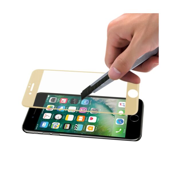 Reiko iPhone 7/8/SE2 3D CURVED FULL COVERAGE TEMPERED GLASS SCREEN PROTECTOR IN GOLD - Image 2