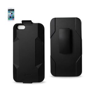REIKO IPHONE 6 PLUS 3-IN-1 HYBRID HEAVY DUTY HOLSTER COMBO CASE IN BLACK