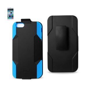 REIKO IPHONE 6 PLUS 3-IN-1 HYBRID HEAVY DUTY HOLSTER COMBO CASE IN NAVY BLACK