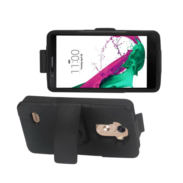 REIKO LG G4 3-IN-1 HYBRID HEAVY DUTY HOLSTER COMBO CASE IN BLACK - Image 2