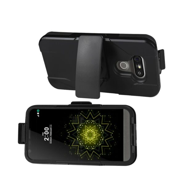 REIKO LG G5 3-IN-1 HYBRID HEAVY DUTY HOLSTER COMBO CASE IN BLACK - Image 2
