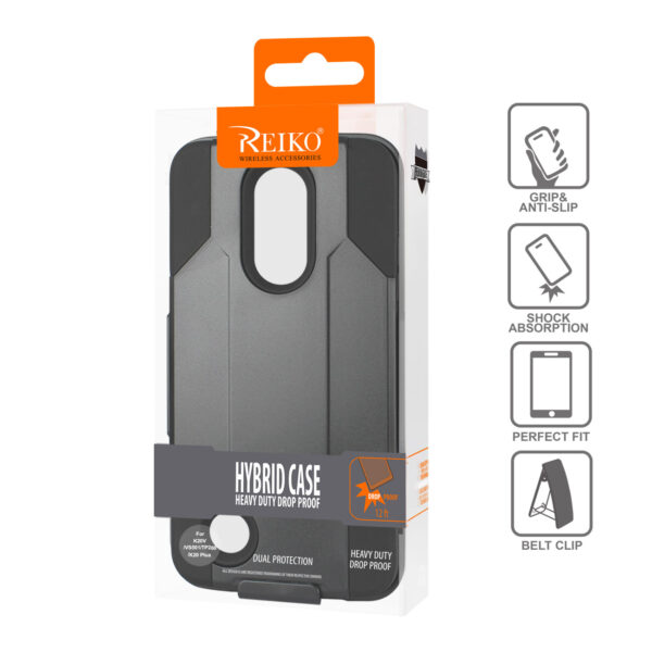 Reiko LG K20V/ K20 Plus 3-In-1 Hybrid Heavy Duty Holster Combo Case In Black - Image 4