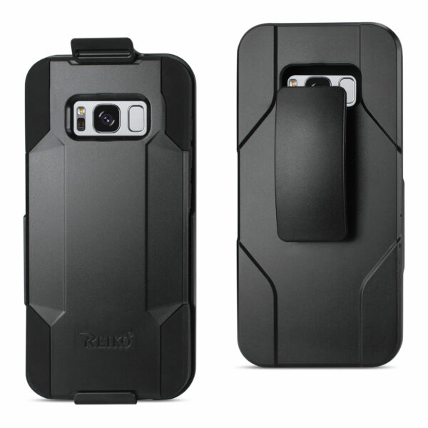 REIKO SAMSUNG GALAXY S8 EDGE/ S8 PLUS 3-IN-1 HYBRID HEAVY DUTY HOLSTER COMBO CASE IN BLACK