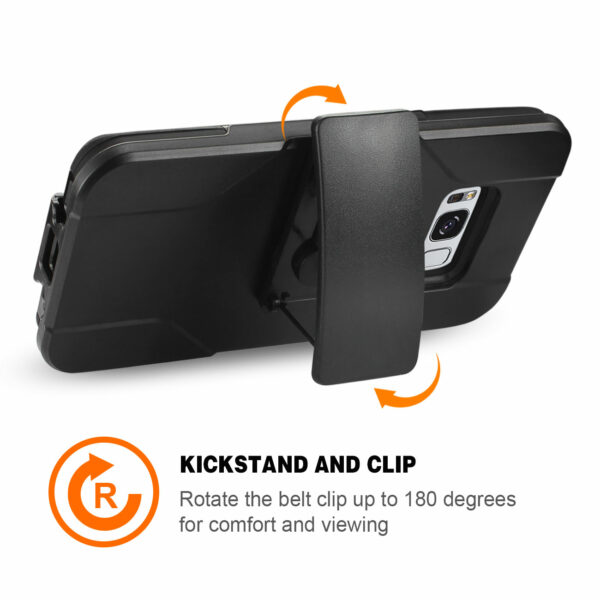 REIKO SAMSUNG GALAXY S8 EDGE/ S8 PLUS 3-IN-1 HYBRID HEAVY DUTY HOLSTER COMBO CASE IN BLACK - Image 2