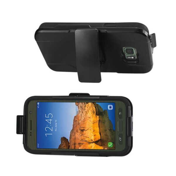 REIKO SAMSUNG GALAXY S7 ACTIVE 3-IN-1 HYBRID HEAVY DUTY HOLSTER COMBO CASE IN BLACK - Image 2
