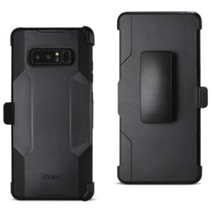 REIKO SAMSUNG NOTE 8 3-IN-1 HYBRID HEAVY DUTY HOLSTER COMBO CASE IN BLACK