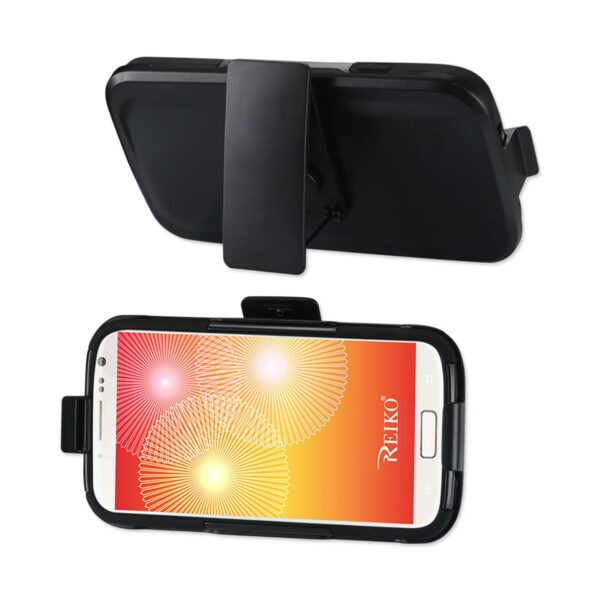 REIKO SAMSUNG GALAXY S4 3-IN-1 HYBRID HEAVY DUTY HOLSTER COMBO CASE IN BLACK - Image 2
