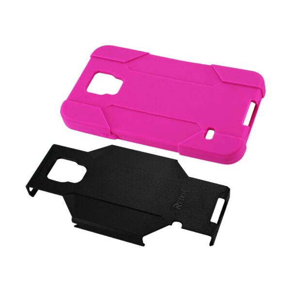 REIKO SAMSUNG GALAXY S5 3-IN-1 HYBRID HEAVY DUTY HOLSTER COMBO CASE IN HOT PINK BLACK - Image 3