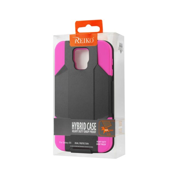 REIKO SAMSUNG GALAXY S5 3-IN-1 HYBRID HEAVY DUTY HOLSTER COMBO CASE IN HOT PINK BLACK - Image 4