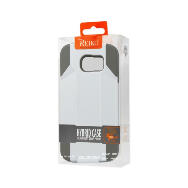 REIKO SAMSUNG GALAXY S6 3-IN-1 HYBRID HEAVY DUTY HOLSTER COMBO CASE IN GRAY WHITE - Image 4