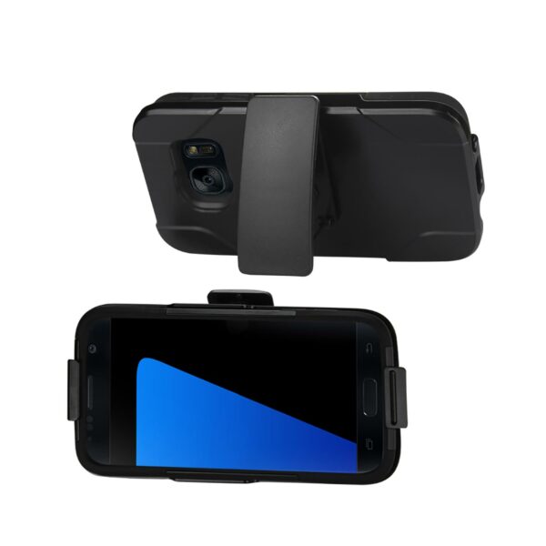 REIKO SAMSUNG GALAXY S7 3-IN-1 HYBRID HEAVY DUTY HOLSTER COMBO CASE IN BLACK - Image 2