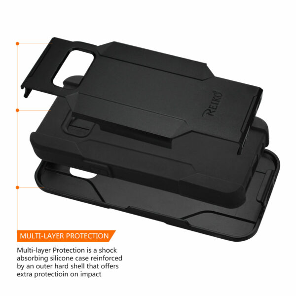 REIKO SAMSUNG GALAXY S8 3-IN-1 HYBRID HEAVY DUTY HOLSTER COMBO CASE IN BLACK - Image 3