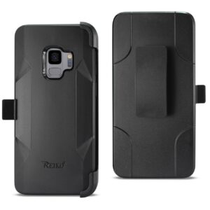 Reiko Samsung Galaxy S9 3-In-1 Hybrid Heavy Duty Holster Combo Case In Black