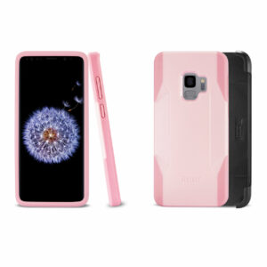 Reiko Samsung Galaxy S9 3-In-1 Hybrid Heavy Duty Holster Combo Case In Light Pink - Image 2