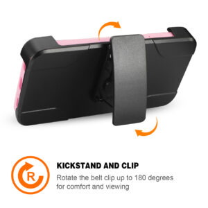 Reiko Samsung Galaxy S9 3-In-1 Hybrid Heavy Duty Holster Combo Case In Light Pink - Image 3