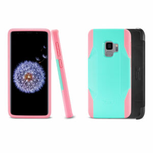 Reiko Samsung Galaxy S9 3-In-1 Hybrid Heavy Duty Holster Combo Case In Mint Green - Image 2