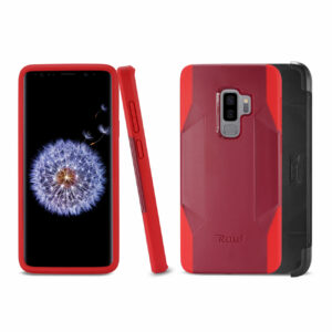 Reiko Samsung Galaxy S9 Plus 3-In-1 Hybrid Heavy Duty Holster Combo Case In Burgundy - Image 2