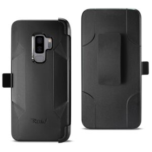 Reiko Samsung Galaxy S9 Plus 3-In-1 Hybrid Heavy Duty Holster Combo Case In Black