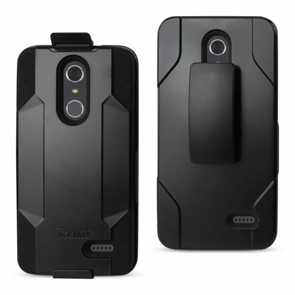 REIKO ZTE GRAND X4 3-IN-1 HYBRID HEAVY DUTY HOLSTER COMBO CASE IN BLACK
