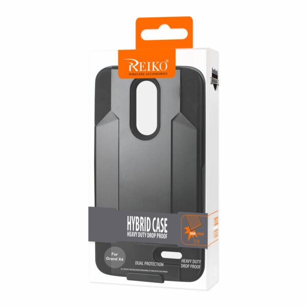 REIKO ZTE GRAND X4 3-IN-1 HYBRID HEAVY DUTY HOLSTER COMBO CASE IN BLACK - Image 4