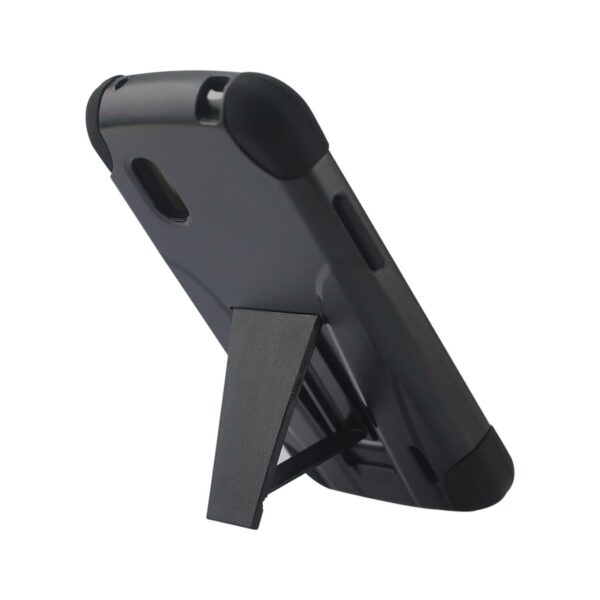 REIKO LG NEXUS 4 HYBRID HEAVY DUTY CASE WITH KICKSTAND IN BLACK - Image 2
