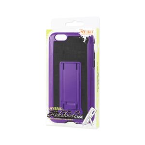 REIKO IPHONE 6 PLUS HYBRID HEAVY DUTY CASE WITH VERTICAL KICKSTAND IN BLACK PURPLE - Image 4