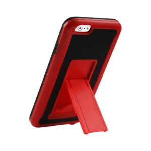 REIKO IPHONE 6 PLUS HYBRID HEAVY DUTY CASE WITH VERTICAL KICKSTAND IN BLACK RED - Image 3