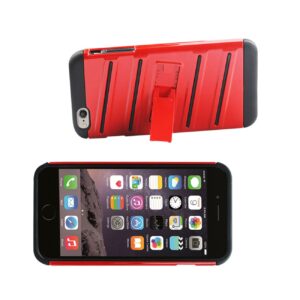 Reiko iPhone 6S Plus/ 6 Plus Hybrid Fishbone Case With Kickstand In Black Red - Image 2