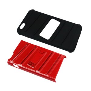 Reiko iPhone 6S Plus/ 6 Plus Hybrid Fishbone Case With Kickstand In Black Red - Image 3