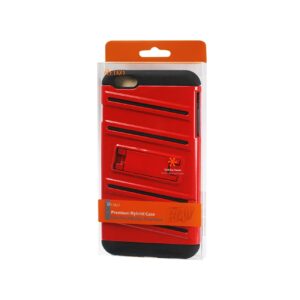 Reiko iPhone 6S Plus/ 6 Plus Hybrid Fishbone Case With Kickstand In Black Red - Image 4