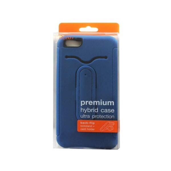 Reiko iPhone 6S Plus/ 6 Plus Hybrid Heavy Duty Case With Bending Kickstand In Navy - Image 4
