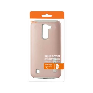 REIKO LG K10 SOLID ARMOR DUAL LAYER PROTECTIVE CASE IN ROSE GOLD - Image 4