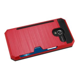 REIKO ALCATEL TRU SLIM ARMOR HYBRID CASE WITH CARD HOLDER IN RED - Image 2